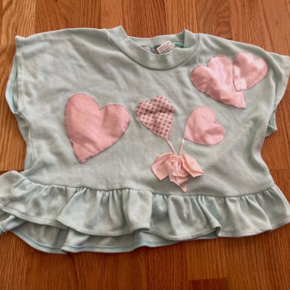 Vintage Tucano crop top girls small with hearts